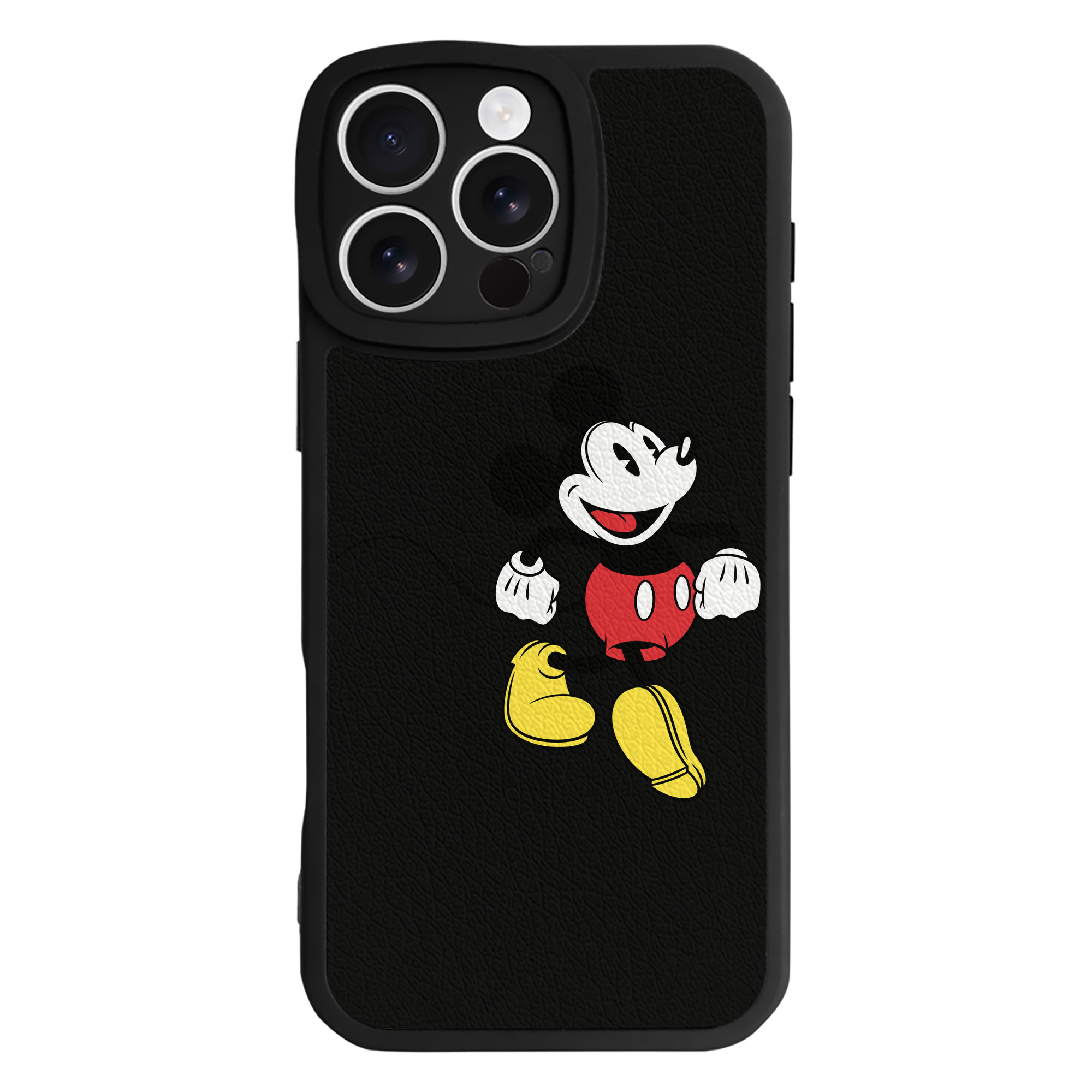 （画像用） ミッキーマウス Mickey Mouse 【iPhone 16シリーズ対応】シリコンスマホケース（レザー調） 材質：シリコン